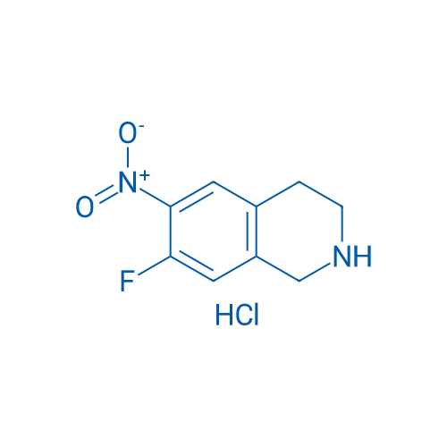 7-氟-6-硝基-1,2,3,4-四氢异喹啉盐酸盐 结构式