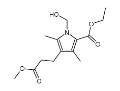 1H-Pyrrole-3-propanoic acid, 5-(ethoxycarbonyl)-1-(hydroxymethyl)-2,4-dimethyl-, methyl ester 结构式