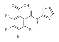2,3,4,5-四溴-6-(噻唑-2-基氨基甲酰基)苯甲酸 结构式