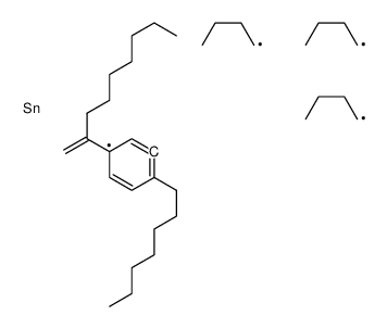Stannane, tributyl[2-heptyl-5-(1-methyleneoctyl)phenyl]- 结构式