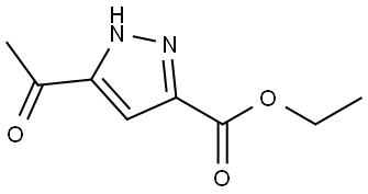 5-乙酰基-1H-吡唑-3-羧酸乙酯 结构式