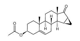 3'H-Cycloprop[15,16]androsta-5,15-dien-17-one, 3-(acetyloxy)-15,16-dihydro-, (3β,15α,16α)- 结构式