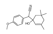 α-(1-羟基-3,5,5-三甲基-2-环己烯-1-基)-4-甲氧基苯乙腈 结构式