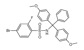4-溴-N-(4,4'-二甲氧基三苯甲基)-2-氟苯磺酰胺 结构式