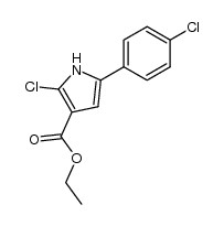 1H-Pyrrole-3-carboxylic acid, 2-chloro-5-(4-chlorophenyl)-, ethyl ester 结构式