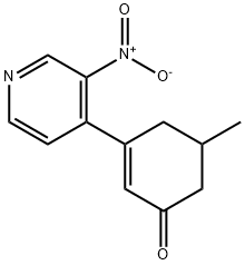 5-甲基-3-(3-硝基吡啶-4-基)环己-2-烯酮 结构式