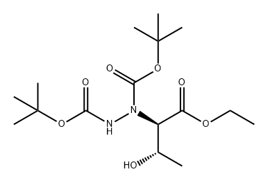 1,2-Hydrazinedicarboxylic acid, 1-[(1R,2S)-1-(ethoxycarbonyl)-2-hydroxypropyl]-, 1,2-bis(1,1-dimethylethyl) ester 结构式
