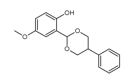 4-甲氧基-2-(5-苯基-1,3-二氧六环-2-基)苯酚 结构式
