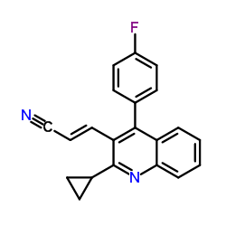 (E)-3-[2-环丙基-4-(4-氟苯基)-3-喹啉基]-2-丙烯腈 结构式
