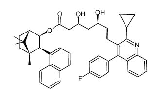 6-Heptenoic acid, 7-[2-cyclopropyl-4-(4-fluorophenyl)-3-quinolinyl]-3,5-dihydroxy-, 4,7,7-trimethyl-3-(1-naphthalenyl)bicyclo[2.2.1]hept-2-yl ester, [1S-[1α,2α(3R*,5S*,6E),3α,4α]]- (9CI) 结构式