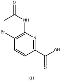 6-乙酰氨基-5-溴-2-吡啶甲酸钾(1:1) 结构式