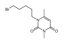 1-(5-溴戊基)-3,6-二甲基嘧啶-2,4-二酮 结构式