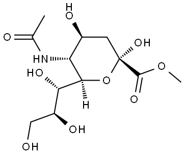 L-glycero-α-L-altro-2-Nonulopyranosonic acid, 5-(acetylamino)-3,5-dideoxy-, methyl ester (9CI) 结构式