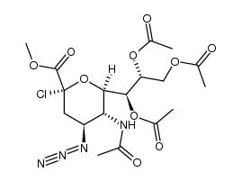 N-乙酰-4-叠氮基-2-氯-2,4-二脱氧-β-神经氨酸甲酯7,8,9-三乙酸酯 结构式