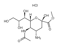 N-乙酰-4-氨基-4-脱氧-β-神经氨酸甲酯盐酸盐 结构式