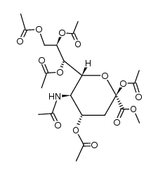 2,4,7,8,9-O-五乙酰基-N-乙酰神经氨酸甲酯 结构式