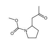 1-吡咯烷羧酸,2-(2-氧代丙基)-,甲酯 结构式