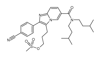 2-(4-Cyanophenyl)-N,N-bis(3-methylbutyl)-3-[3-[(methylsulfonyl)oxy]propyl]imidazo[1,2-a]pyridine-6-carboxamide 结构式