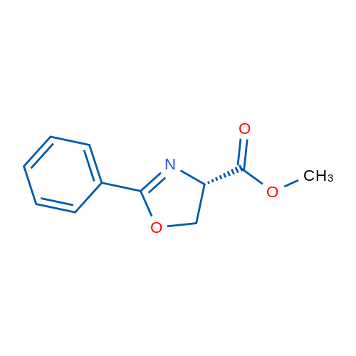 (S)-(+)-4,5-二氢-2-苯基-4-噁唑羧酸甲酯 结构式
