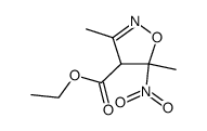 4-Isoxazolecarboxylic acid, 4,5-dihydro-3,5-dimethyl-5-nitro-, ethyl ester 结构式