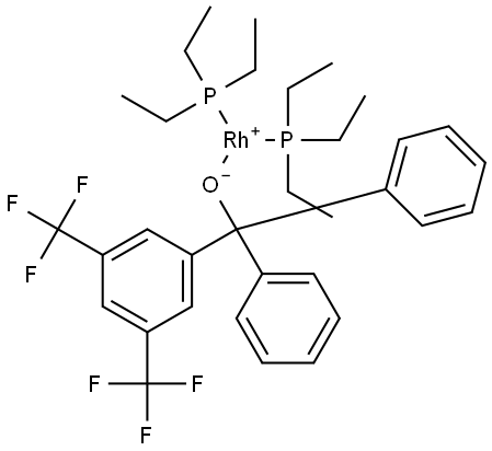 [α,α-二苯基-3,5-双(三氟甲基)苯甲醇根合-κO]双(三乙基膦)合铑 结构式