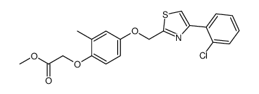 2-[4-[[4-(2-氯苯基)-2-噻唑基]甲氧基]-2-甲基苯氧基]-乙酸甲酯 结构式