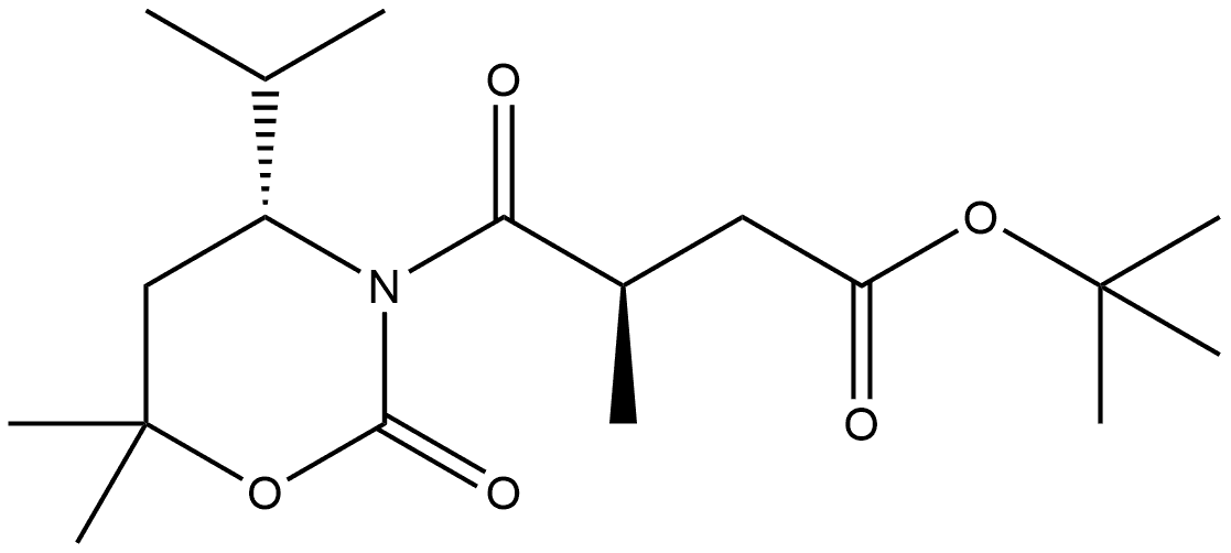 2H-1,3-Oxazine-3(4H)-butanoic acid, dihydro-β,6,6-trimethyl-4-(1-methylethyl)-γ,2-dioxo-, 1,1-dimethylethyl ester, (βR,4R)- 结构式