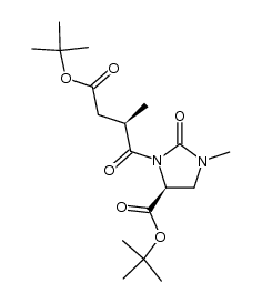 1-Imidazolidinebutanoic acid, 5-[(1,1-dimethylethoxy)carbonyl]-β,3-dimethyl-γ,2-dioxo-, 1,1-dimethylethyl ester, (βR,5S)- 结构式