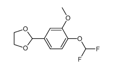 2-[4-(二氟甲氧基)-3-甲氧基苯基]-1,3-二氧戊环 结构式