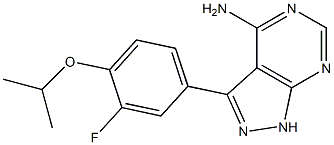 3-(3-氟-4-异丙氧基苯基)-1H-吡唑并[3,4-d]嘧啶-4-胺 结构式