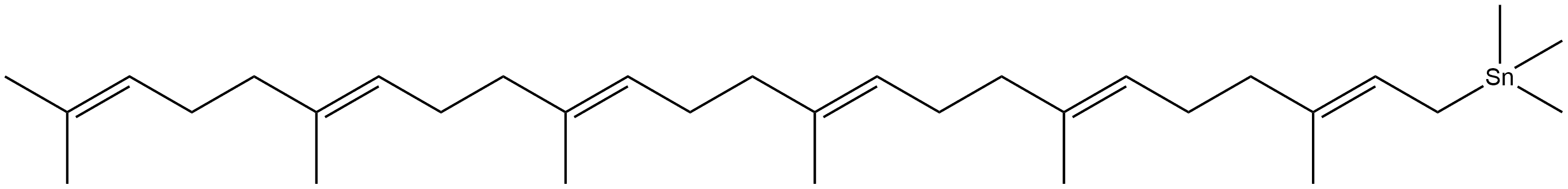 Stannane, (3,7,11,15,19,23-hexamethyl-2,6,10,14,18,22-tetracosahexaenyl)trimethyl-, (all-E)- (9CI) 结构式