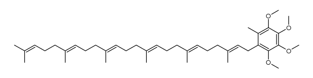 Benzene, 1-[(2E,6E,10E,14E,18E)-3,7,11,15,19,23-hexamethyl-2,6,10,14,18,22-tetracosahexaenyl]-2,3,4,5-tetramethoxy-6-methyl- (9CI) 结构式
