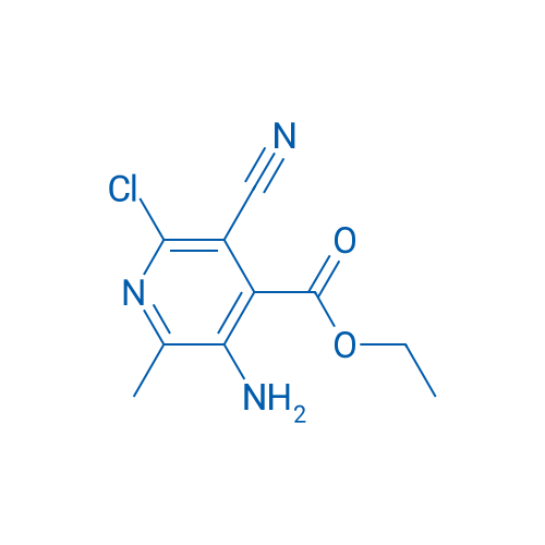 3-氨基-6-氯-5-氰基-2-甲基异烟酸乙酯 结构式