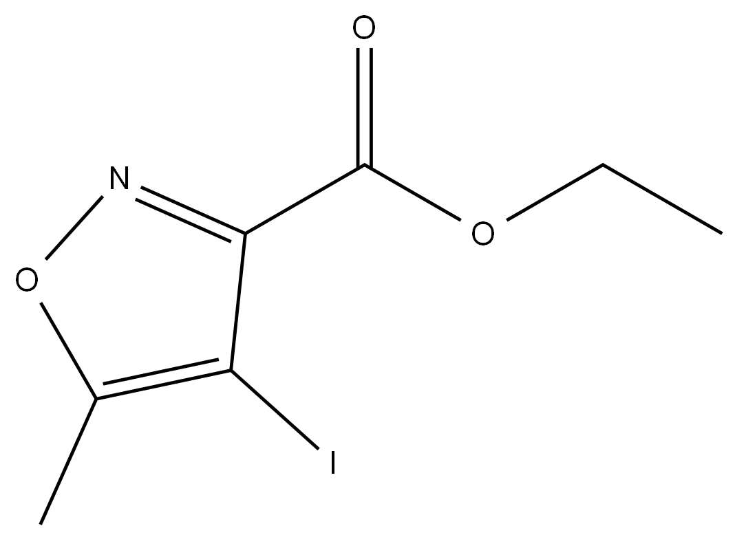 4-碘-5-甲基异噁唑-3-甲酸乙酯 结构式