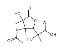 2-Furanacetic acid, 3-(acetyloxy)tetrahydro-α,4-dihydroxy-α,3,4-trimethyl-5-oxo- (9CI) 结构式