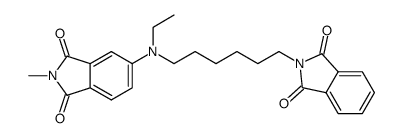 5-[6-(1,3-二氧代异吲哚-2-基)己基-乙基氨基]-2-甲基异吲哚-1,3-二酮 结构式