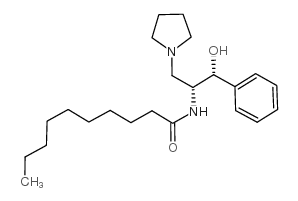 N-[(1R,2R)-2-羟基-2-苯基-1-(1-吡咯烷甲基)乙基]-癸酰胺 结构式