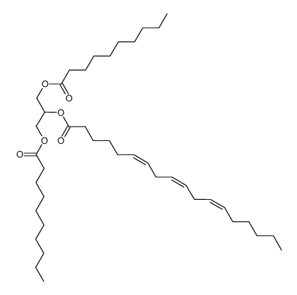 6,9,12-Octadecatrienoic acid, 2-[(1-oxodecyl)oxy]-1-[[(1-oxodecyl)oxy]methyl]ethyl ester, (6Z,9Z,12Z)- 结构式