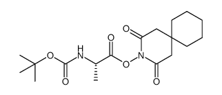 L-Alanine, N-[(1,1-dimethylethoxy)carbonyl]-, 2,4-dioxo-3-azaspiro[5.5]undec-3-yl ester 结构式