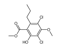 3,5-二氯-2-羟基-4-甲氧基-6-丙基苯甲酸甲酯 结构式