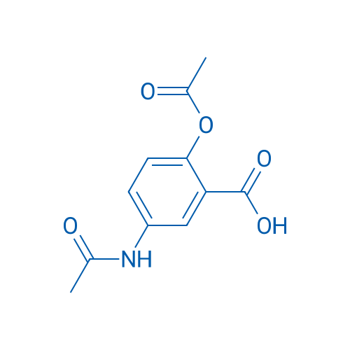 5-乙酰氨基-2-乙酰氧基苯甲酸 结构式