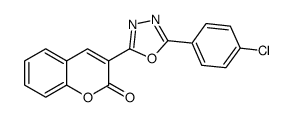 3-[5-(4-氯苯基)-1,3,4-恶二唑-2-yl]-2H-色烯-2-酮 结构式