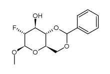 甲基-2-脱氧-2-氟-4,6-O-(苯亚甲基)-β-D-吡喃葡萄糖苷 结构式