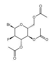 3,4,6-三-O-乙酰基-2-脱氧-2-氟-Α-D-吡喃葡萄糖基溴化物 结构式