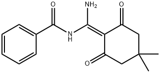 N-[氨基-(4,4-二甲基-2,6-二氧代-亚环己基)-甲基]-苯甲酰胺 结构式