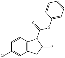 5-氯-2,3-二氢-2-氧代-1H-吲哚-1-羧酸苯酯 结构式