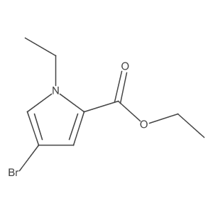 4-溴-1-乙基-1H-吡咯-2-羧酸乙酯 结构式