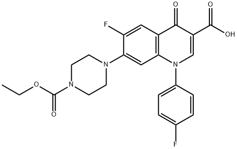 3-Quinolinecarboxylic acid, 7-[4-(ethoxycarbonyl)-1-piperazinyl]-6-fluoro-1-(4-fluorophenyl)-1,4-dihydro-4-oxo- 结构式