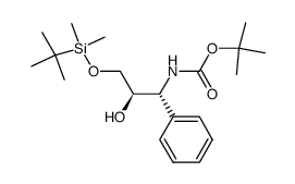 Carbamic acid, N-[(1R,2R)-3-[[(1,1-dimethylethyl)dimethylsilyl]oxy]-2-hydroxy-1-phenylpropyl]-, 1,1-dimethylethyl ester 结构式