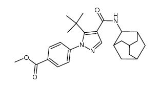 Benzoic acid, 4-[5-(1,1-dimethylethyl)-4-[(tricyclo[3.3.1.13,7]dec-2-ylamino)carbonyl]-1H-pyrazol-1-yl]-, methyl ester 结构式